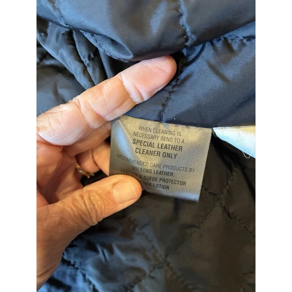 Vintage Wilsons Leather Bomber Biker Jacket Black Mens 2XL With Liner Wilson